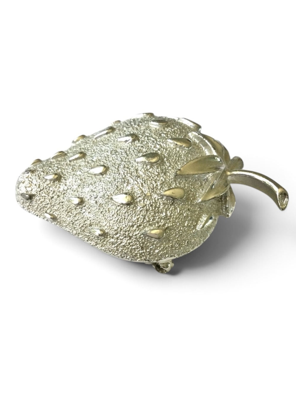 Vintage 1960s Sarah Coventry Silver-Tone Strawberry Ice Brooch - Pristine - Picture 8 of 11